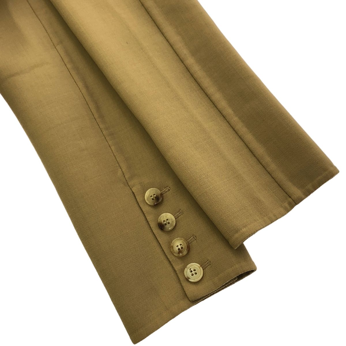 BURBERRY - BURBERRY バーバリー レザーパイピングノーカラーベルテッドコート 4561671 ベージュ 38 BURBERRY バーバリー レザーパイピングノーカラーベルテッド