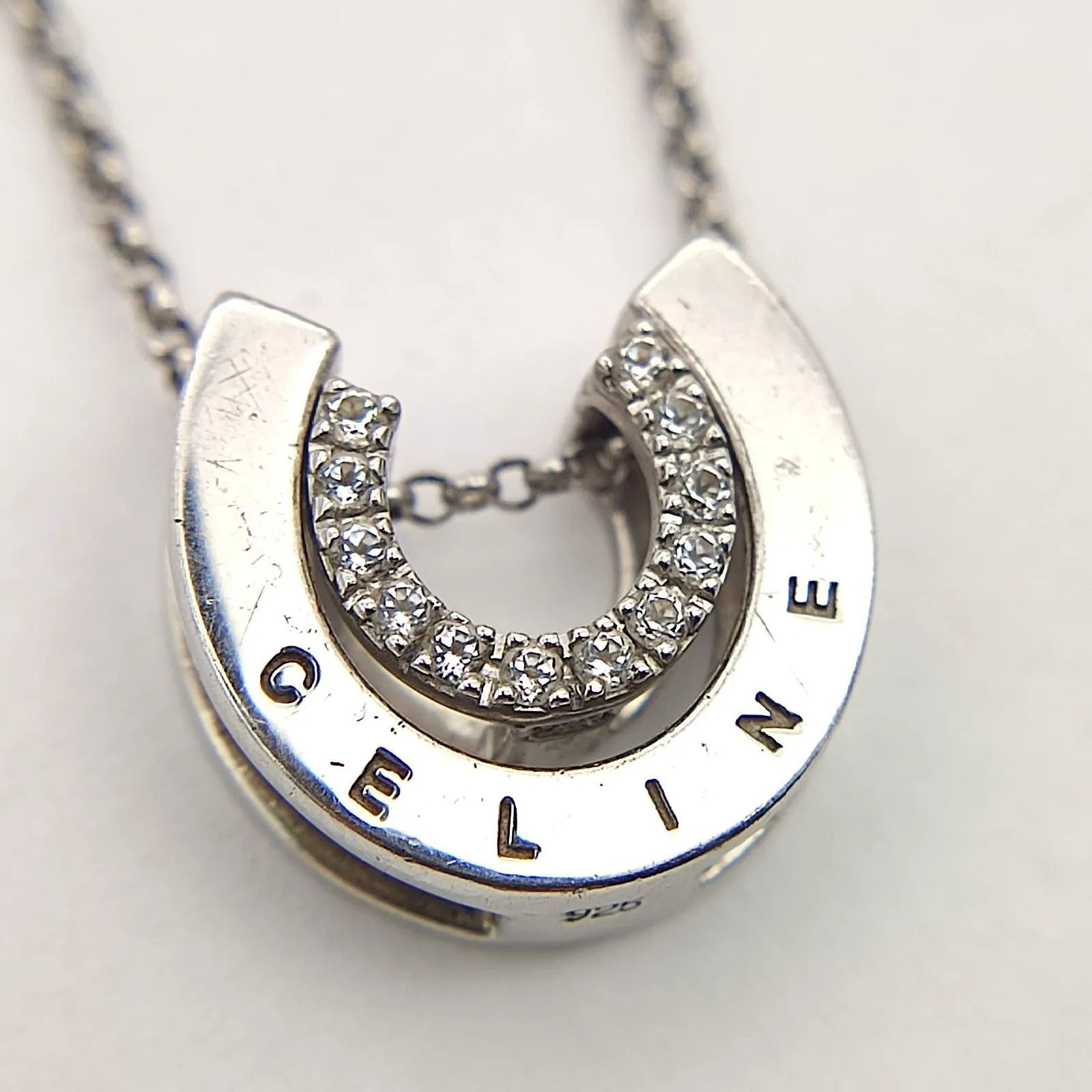 美品】CELINE セリーヌ ホースシューネックレス SILVER シルバー925 