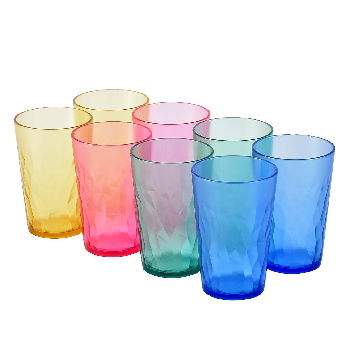 【数量限定】贈り物 - - - - プレゼント - - ハイグレードプラスチック使用 食洗機対応 滑りにくい加工 割れにくい素材 ギフト 8個セット コップ グラス タンブラー Claritte【日本製】350ml