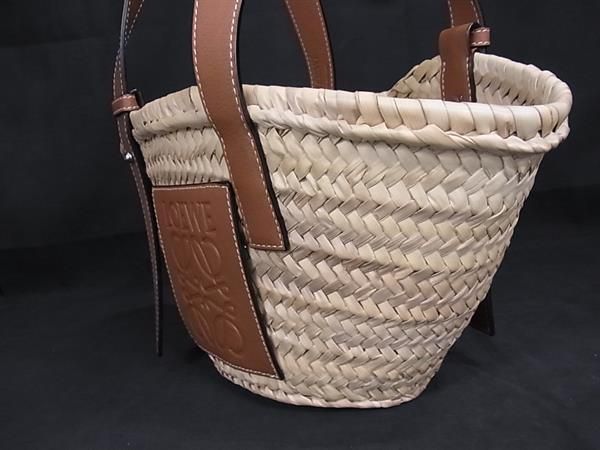 LOEWE ロエベ バスケットスモール ラフィア 2WAYハンドバッグ ブラウン LOEWE ロエベ バスケットスモール ラフィア 2WAYハンドバッグ ブラウン