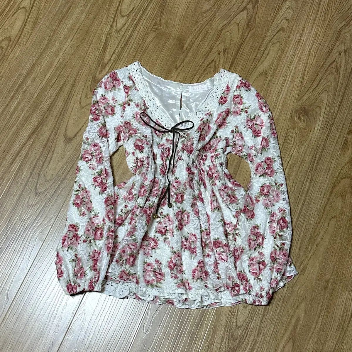 ヴィンテージ リズリサ フラワー ピンク ブラウン ブラウス 姫ギャル ロギャル チャジャンシ ラテ