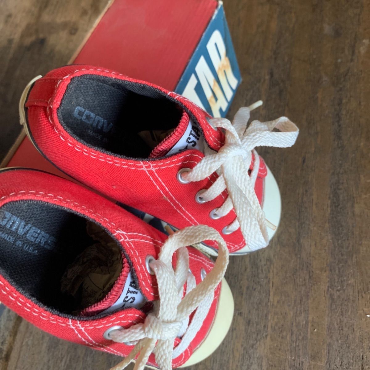 USA製 デッドストック コンバース オールスター LOW レッド 17.0cm 