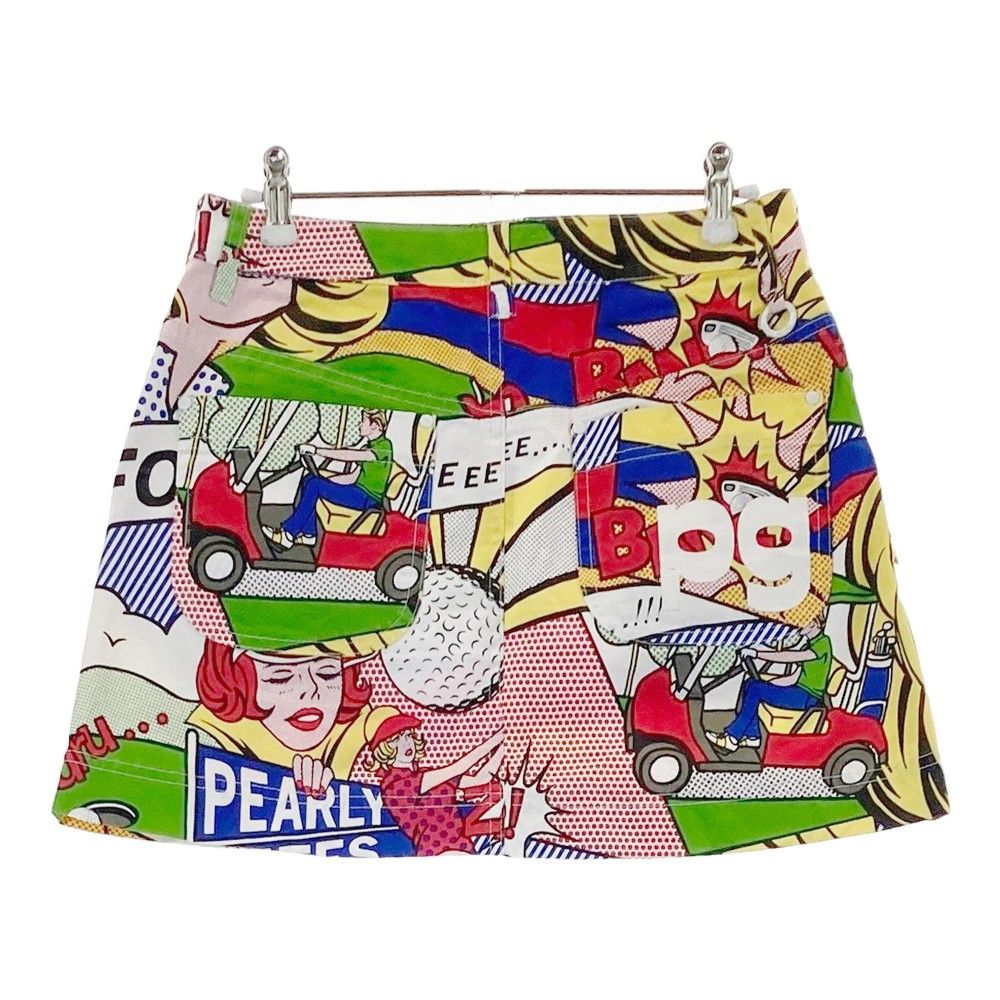 サイズ：1 PEARLY GATES パーリーゲイツ スカート アメコミ柄 ホワイト