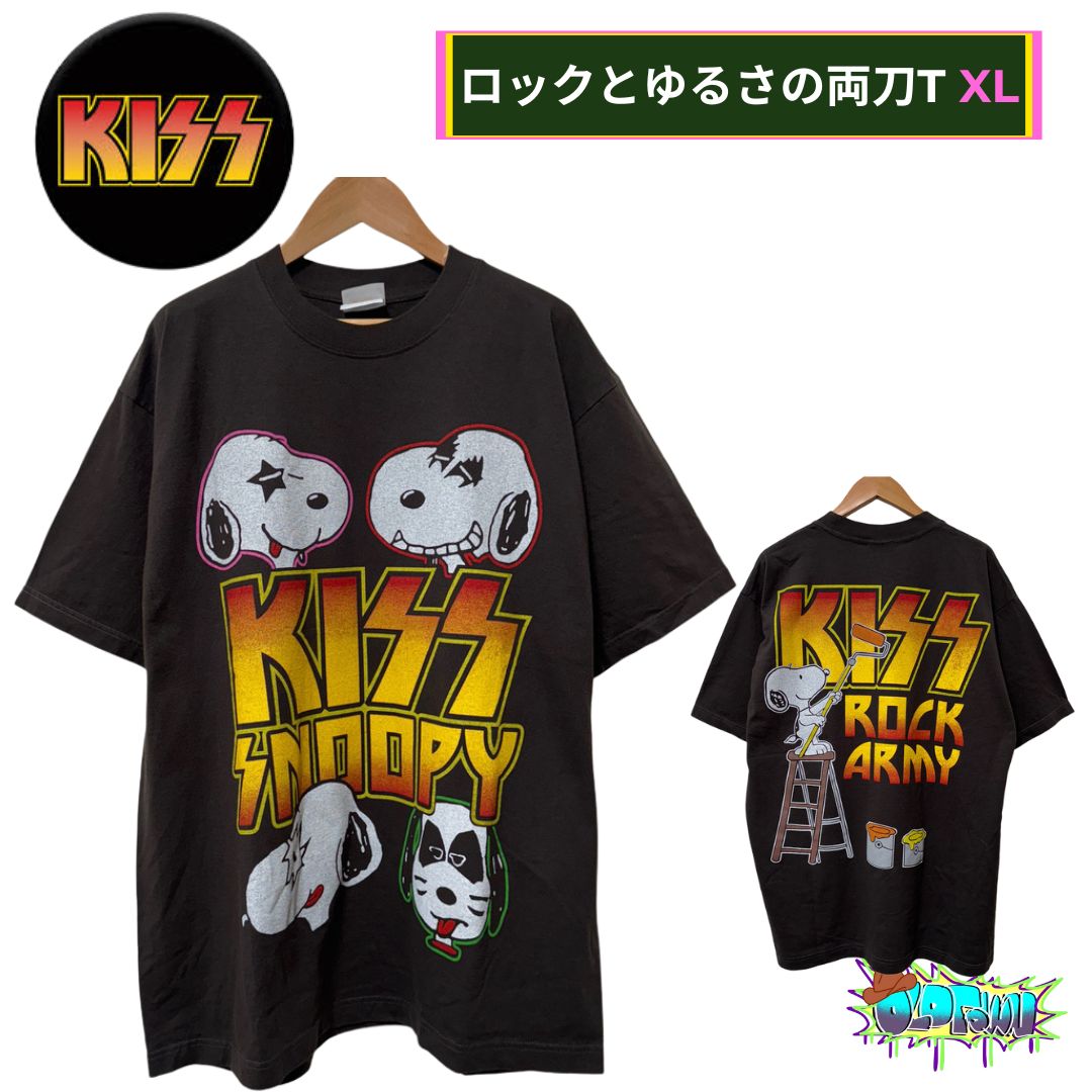 大人気アイテム スヌーピー キス Hanes ヘインズ ブラック XLサイズ Tシャツ ミュージシャン