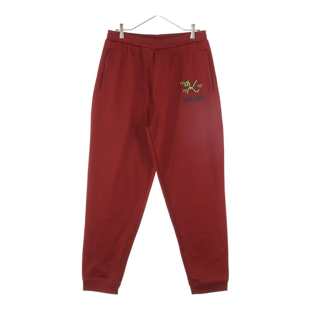 KENZO ケンゾー Logo Embroidered Elasticated Track Pants ロゴ刺繍 トラックパンツ バーガンディ FC65PA7904IP