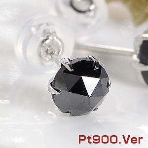 PT900プラチナブラックダイヤモンドピアス両耳１カラット(0.50ct×2）