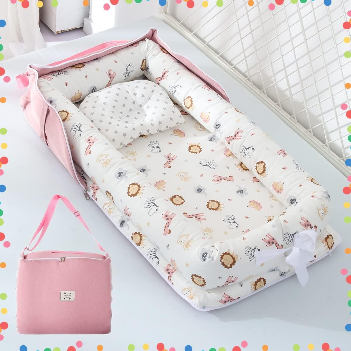 人気商品 べびーべっと 折りたたみ 枕付き 赤ちゃん コンパクト添い寝 ベビーべっど持ち運び 新生児 通気性がよい 洗濯 ベビーベッド 折り畳みベッド 安全 携帯型 安心 出産祝い 保育士が監修 ベッドインベッド ピンク