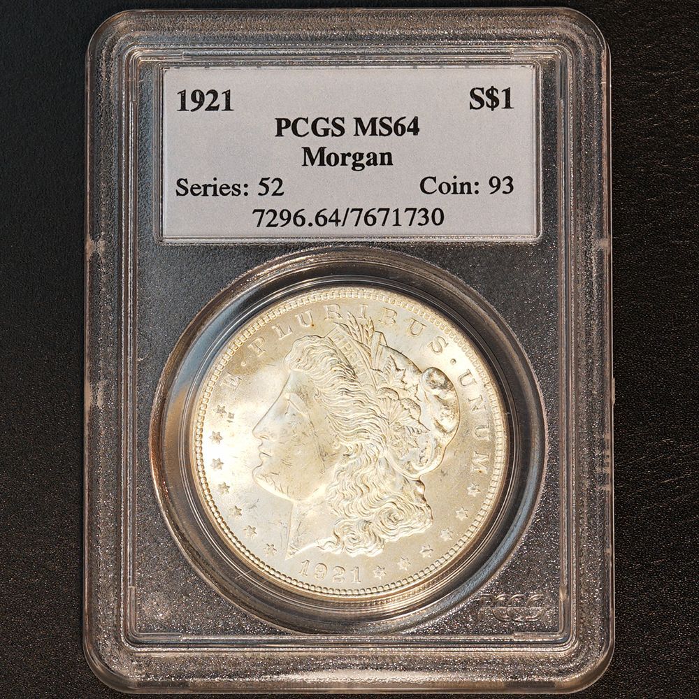 アメリカ モルガンダラー銀貨1921 PCGS MS 64 1921 Morgan Dollar PCGS MS64 For Sale