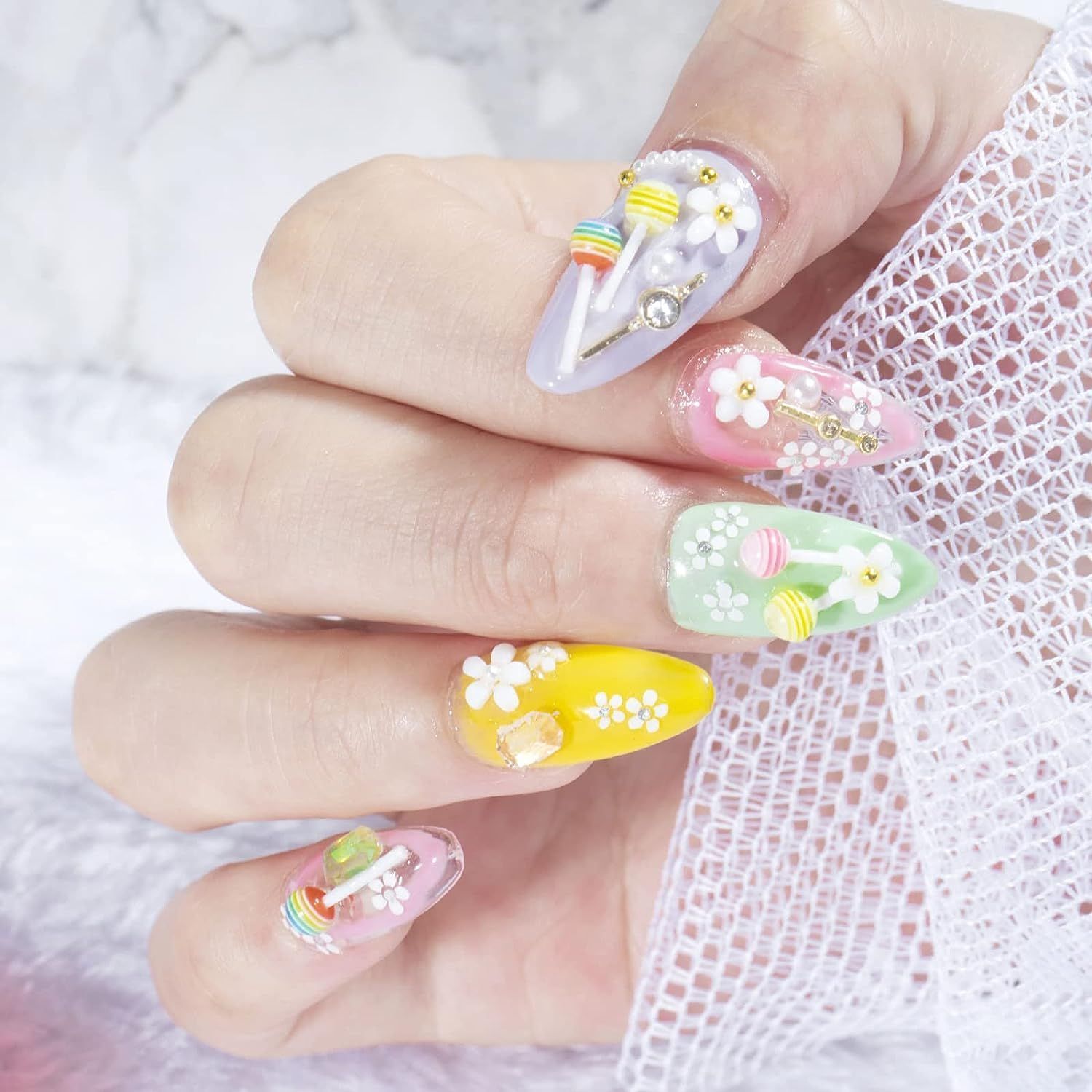 キャンディ 可愛い ハート 大きめ リボン レジン 蝶 ジュエリーパーツ