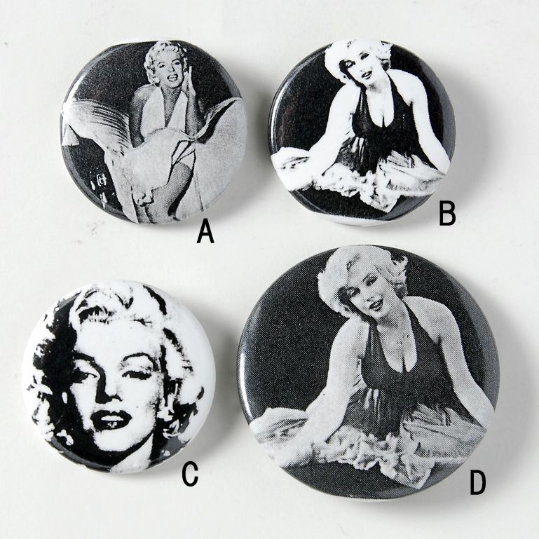 マリリン・モンロー Marilyn Monroe ヴィンテージ 缶バッジ 新品