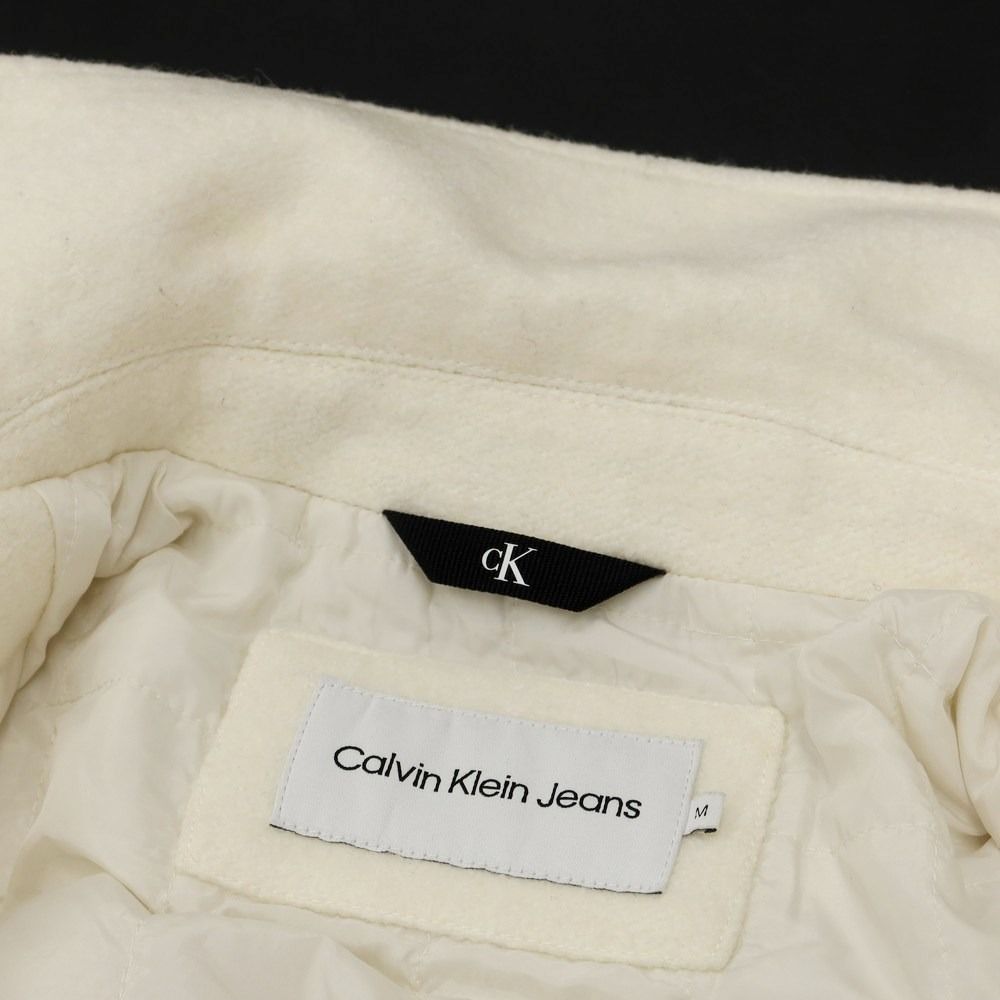 【中古】カルバンクラインジーンズ Calvin klein Jeans 2022年秋冬 ポリエステルウール 中綿ブルゾン アイボリー【サイズM】【メンズ】