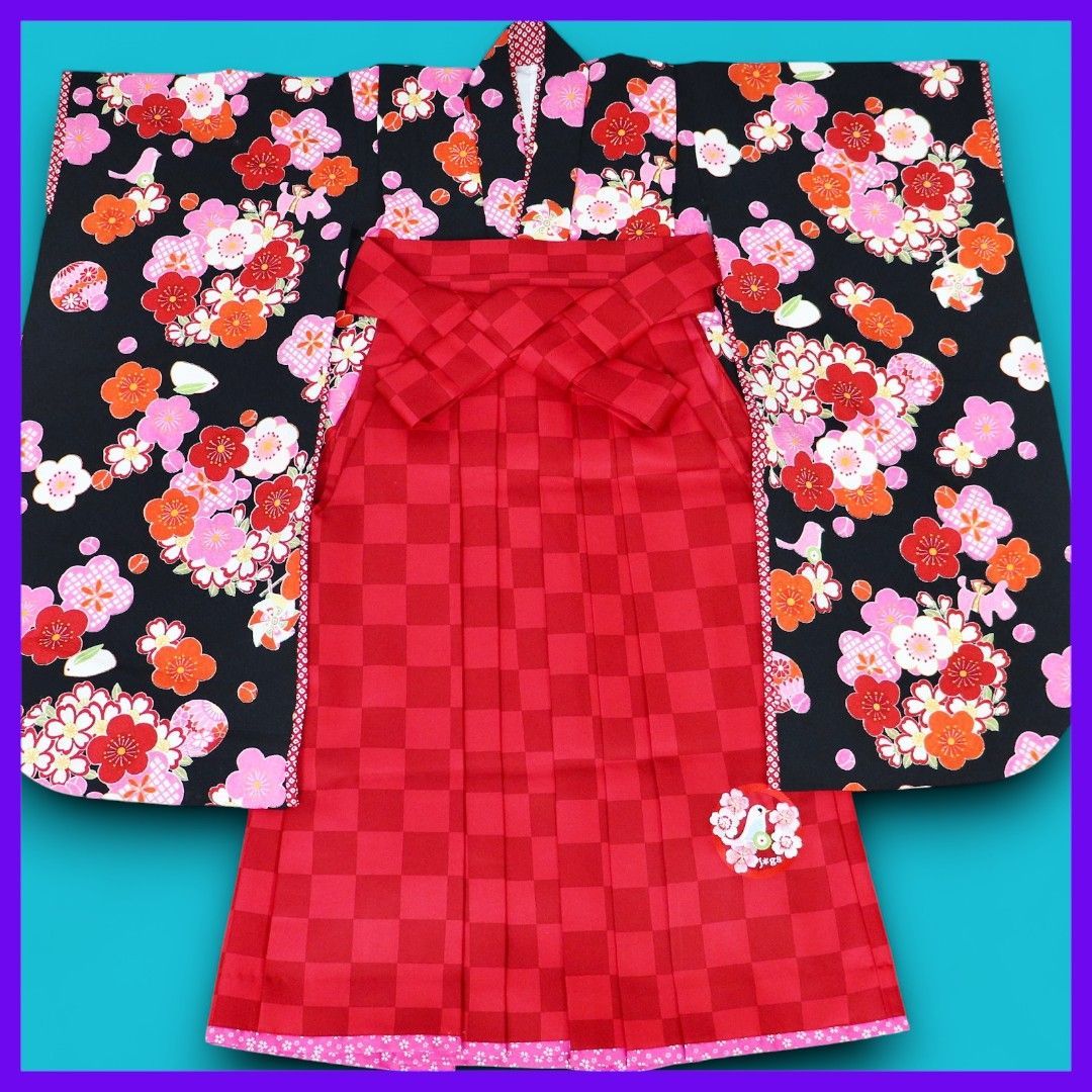 三日月とうさぎ a0110 ジャパンスタイル 七五三 着物 袴2点 七歳