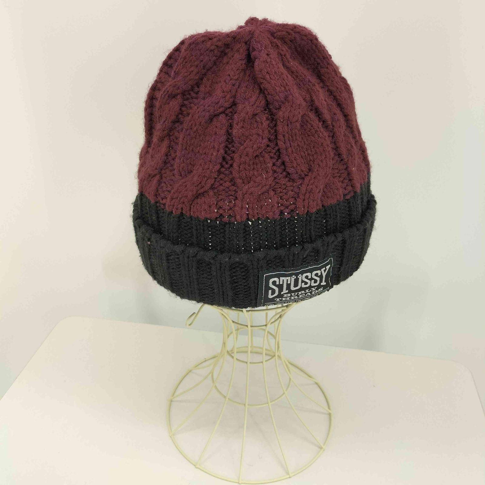 ステューシー Stussy ケーブル編み バイカラー ニット帽 ステューシー Stussy ケーブル編み バイカラー ニット帽