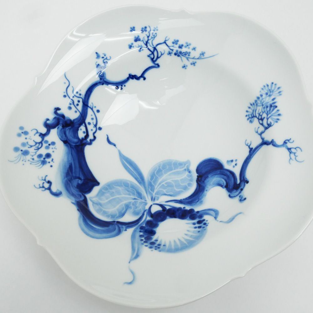 今日のファッション 名東 MEISSEN マイセン ブルーオーキッド スープ プレート 23cm 5枚 セット 皿 食器 テーブルウェア ♥ ２日間限定