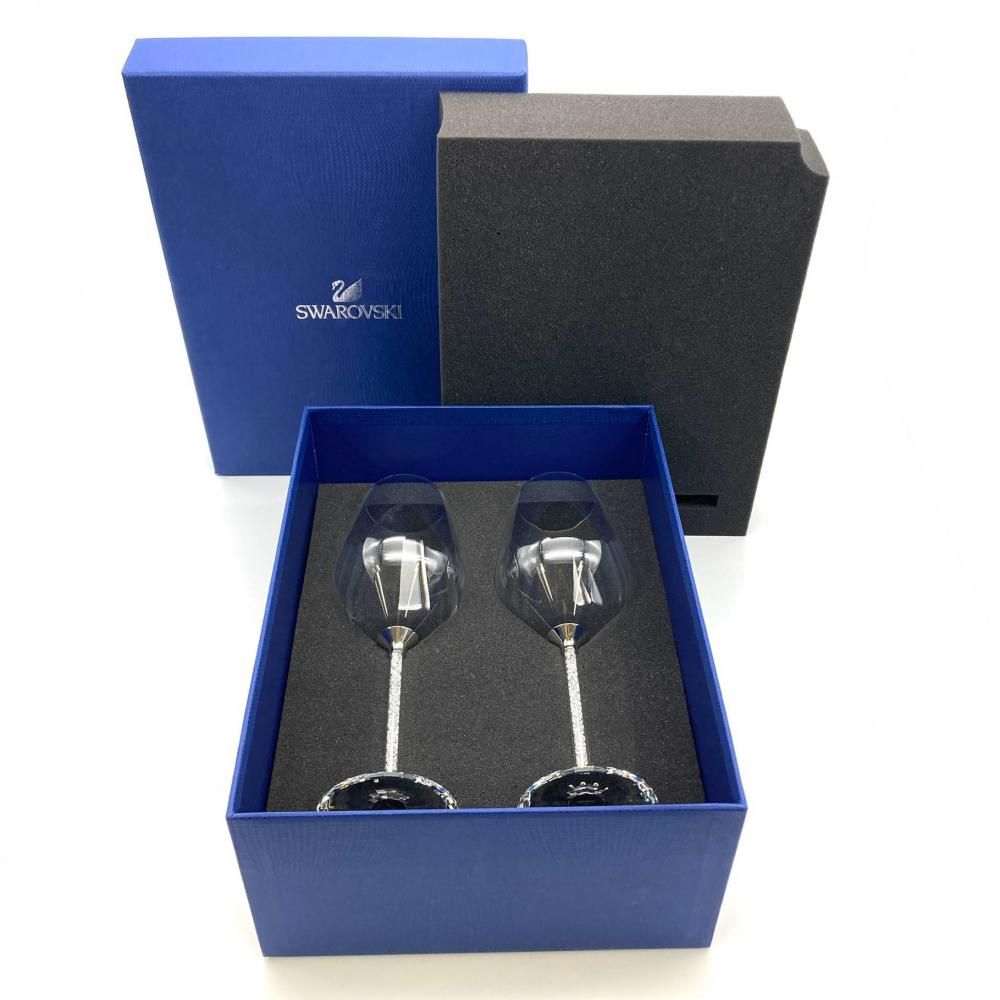 SWAROVSKI - スワロフスキー SWAROVSKI オブジェ 置物 1095948 クリア クリスタルライン ワイングラス 2個セット【中古】 SWAROVSKI - スワロフスキー SWAROVSKI オブジェ 置物 1095948