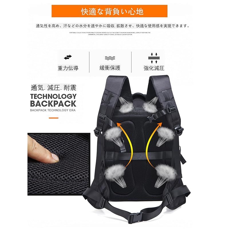 JIANGBOMEI リュックサック 登山リュック レジャーリュック バックパック ダウンリュック 大容量 40L 17インチPC対応 防水 通気性 耐摩耗 男女兼用 旅行 通勤 通学 キャンプ ハイキング ウォーキング アウトドア用 お NEXPOTALLINN_EU