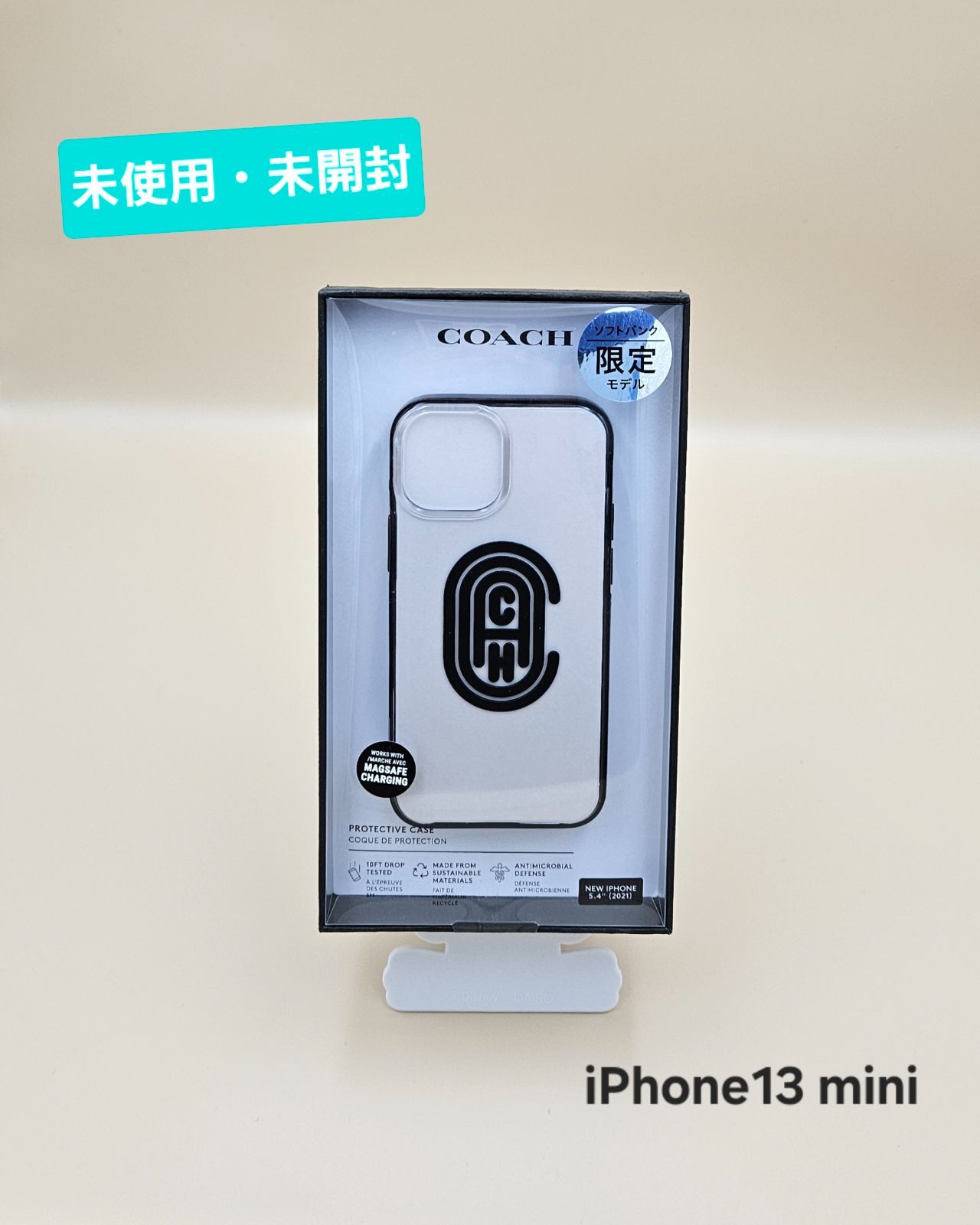 新品未開封　iPhone13mini COACH ハードケース COACH - 新品未開封 COACH 牛革 ハードケース iPhone 13 mini用