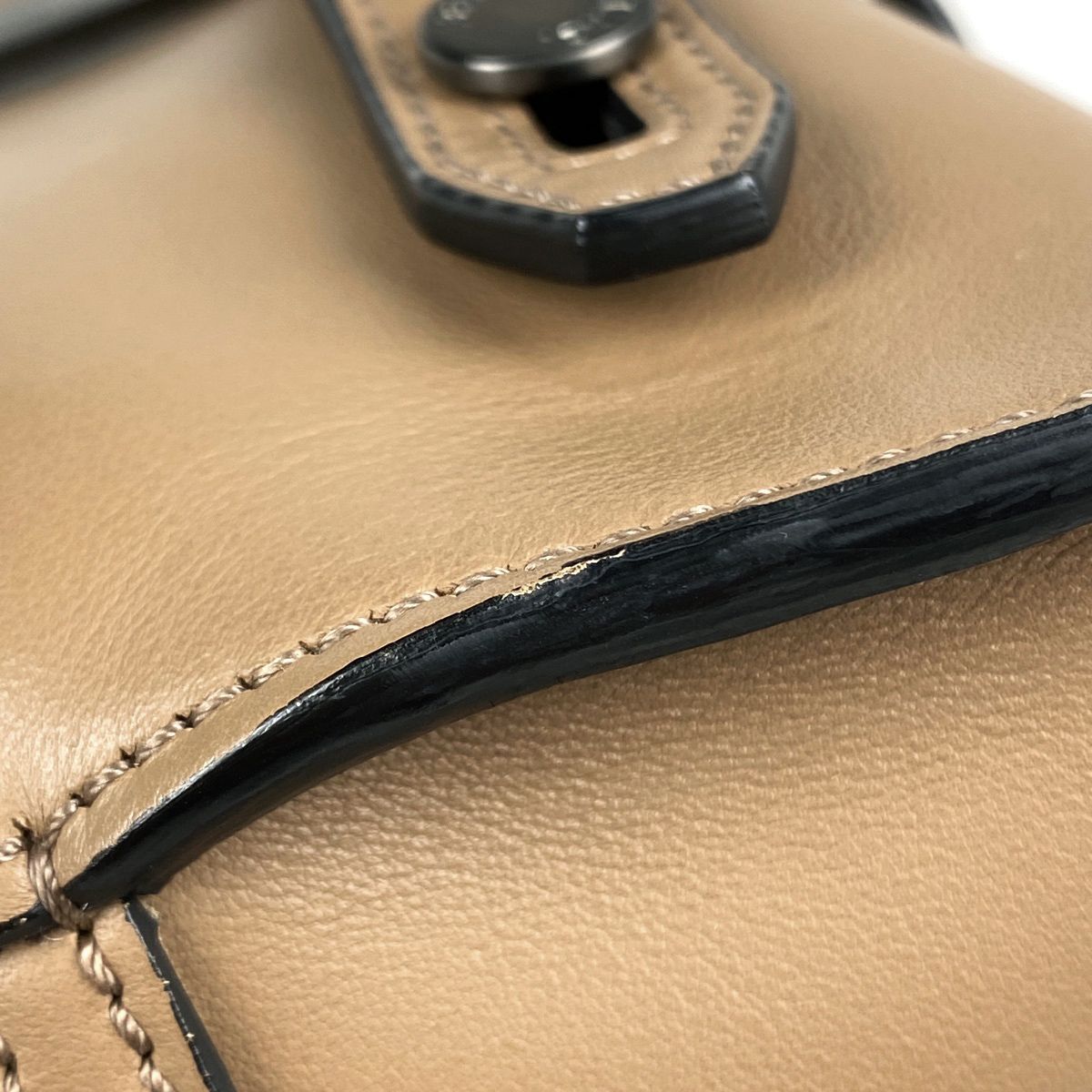 フェンディ FENDI ロゴ リュックサック バックパック ハンドバッグ フェイス リュック レザー ブラウン 7VZ029 レディース DECORATOM_COM_BR