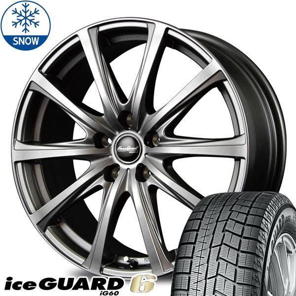 195/60R16 スタッドレスタイヤホイールセット ウィッシュ etc (YOKOHAMA iceGUARD6 & EUROSPEED V25 5穴  100)