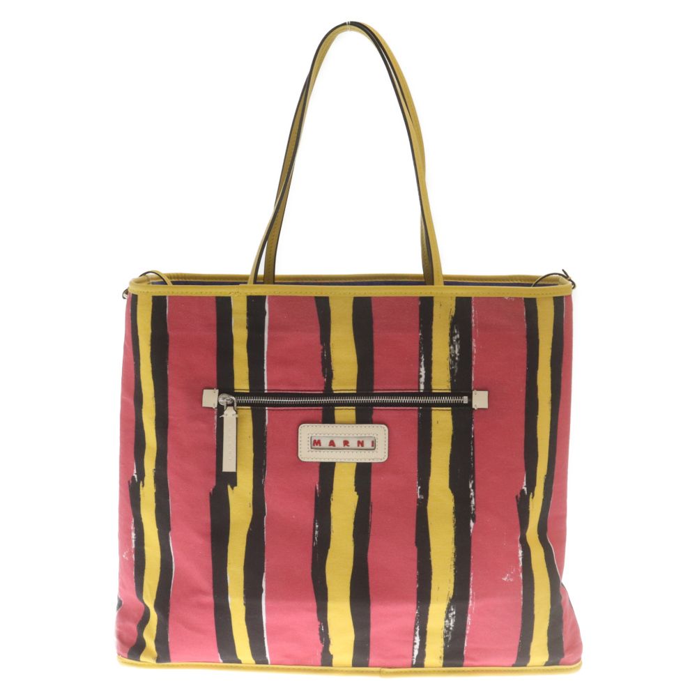 MARNI (マルニ) リバーシブル ウール ストライプ トートバッグ ブルー  