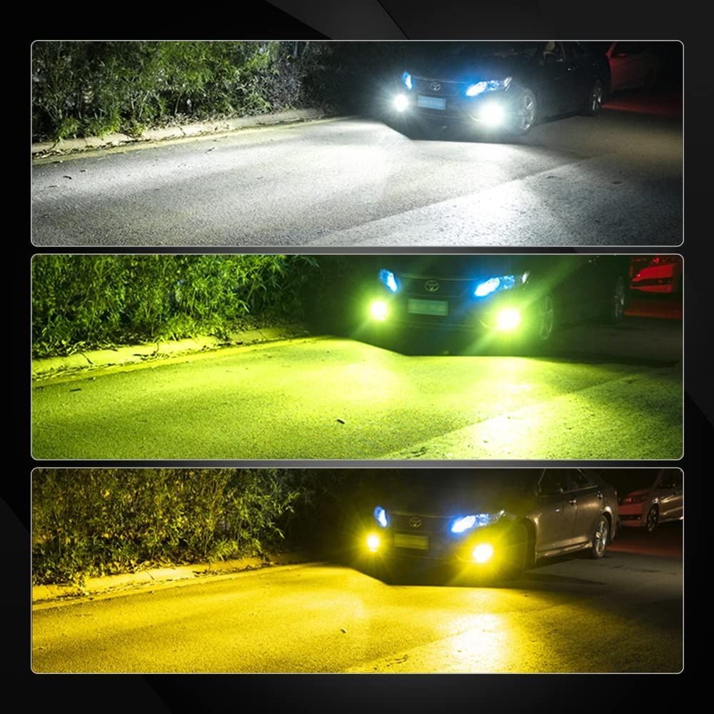 在庫処分】FUTWOD H8 H11 H16 フォグランプ LED レモンイエロー 黄色 白 3色 黄緑 イエロー ホワイト 3色切り替え フォグ  バルブ LED電球 車 12V 一体型 高輝度 2個入り メルカリShops