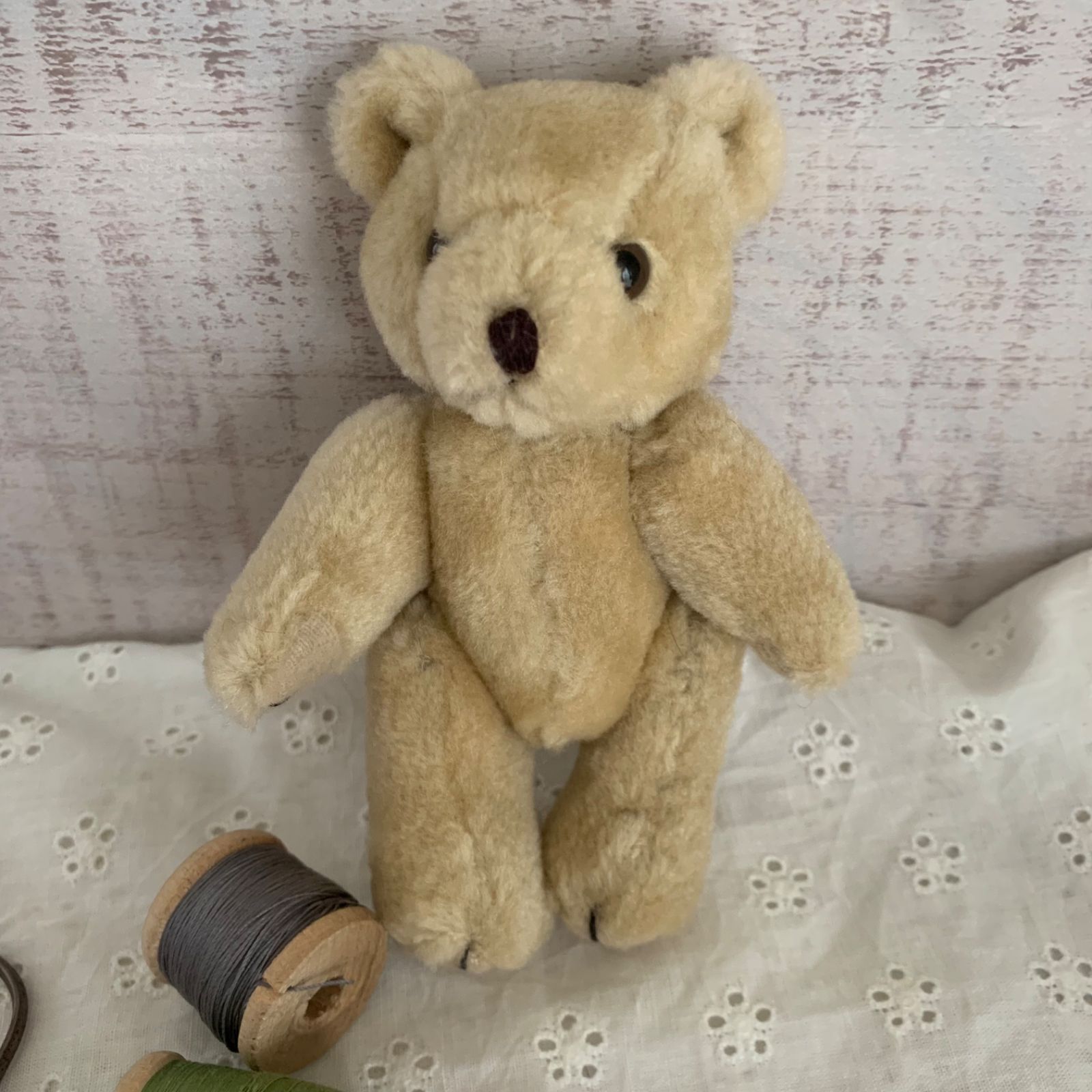 しっかり屋くまさん テディベア ヴィンテージライク ぬいぐるみ 海外作家様 熊 ぬいぐるみ くま テディベア 寝そべりタイプ キュート販売 CUTE