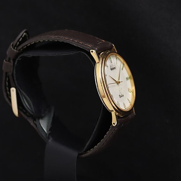 稼働 セイコー ドルチェ 8N41-7030 QZ 白文字盤 メンズ腕時計 OSW