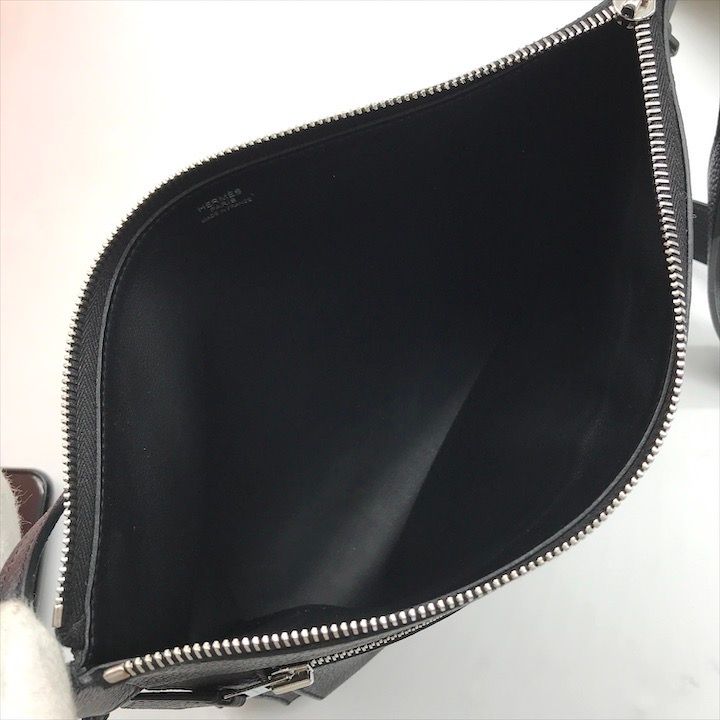美品 HERMES エルメス ウルトラプラ トゴ ショルダー バッグ ブラック GM k5205 エルメス HERMES ウルトラプラ24 Z刻 ブラック トゴ レディース