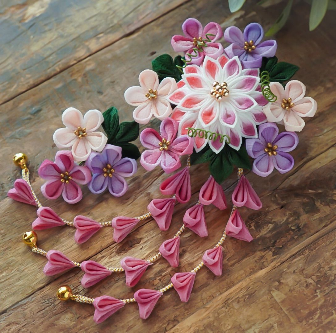 囲み】6062 つまみ細工 髪飾り 成人式 七五三入学卒業