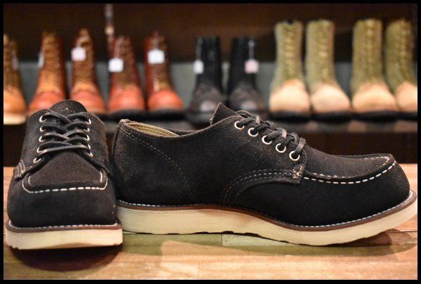 7.5 D 19年 レッドウィング 9893 黒スエード オックスフォード ブラック ラフアウト 短靴 編み上げ ブーツ redwing FJ 221