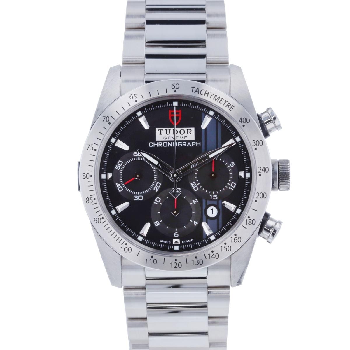 TUDOR チュードル ﾌｧｽﾄﾗｲﾀﾞｰ ｸﾛﾉｸﾞﾗﾌ 時計 自動巻き|ﾒﾝｽﾞ FASTRIDER Black ブラック stainless ステンレス 42000 used A