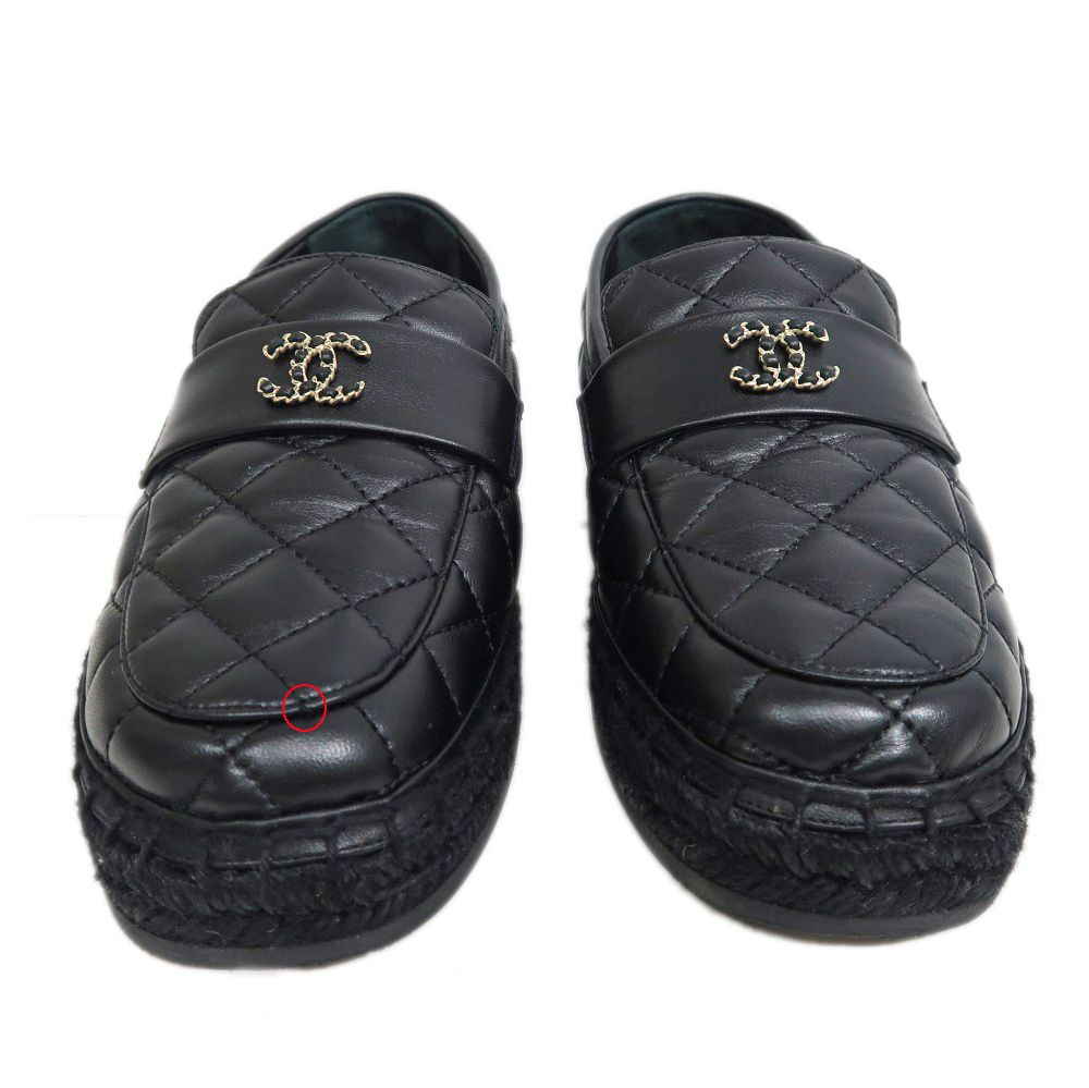 CHANEL ローファーサンダル37C 名東】シャネル ローファー G39936 サイズ37C ラムスキン