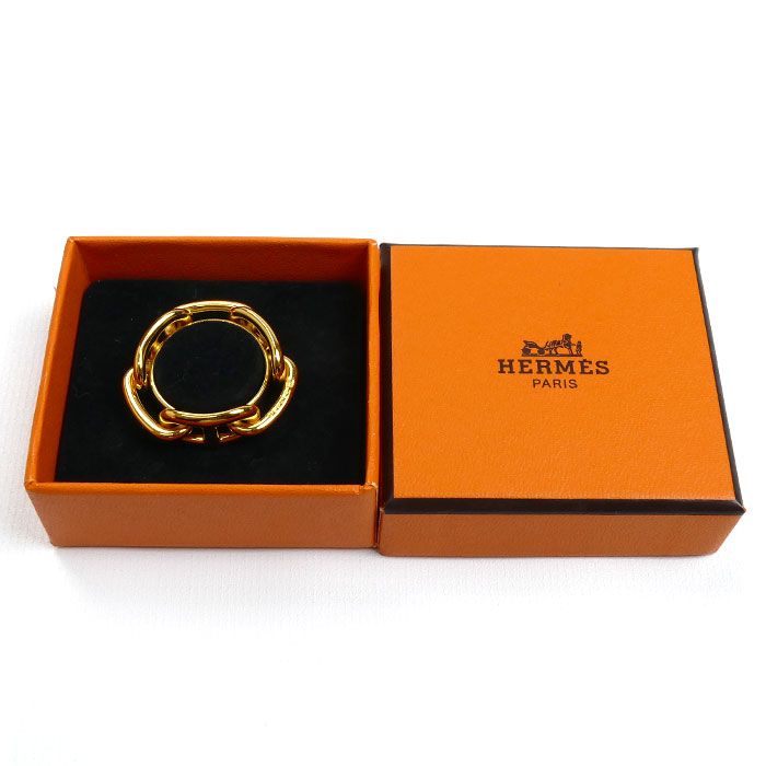 美品 HERMES エルメス ルカデ シェーヌダンクル スカーフリング