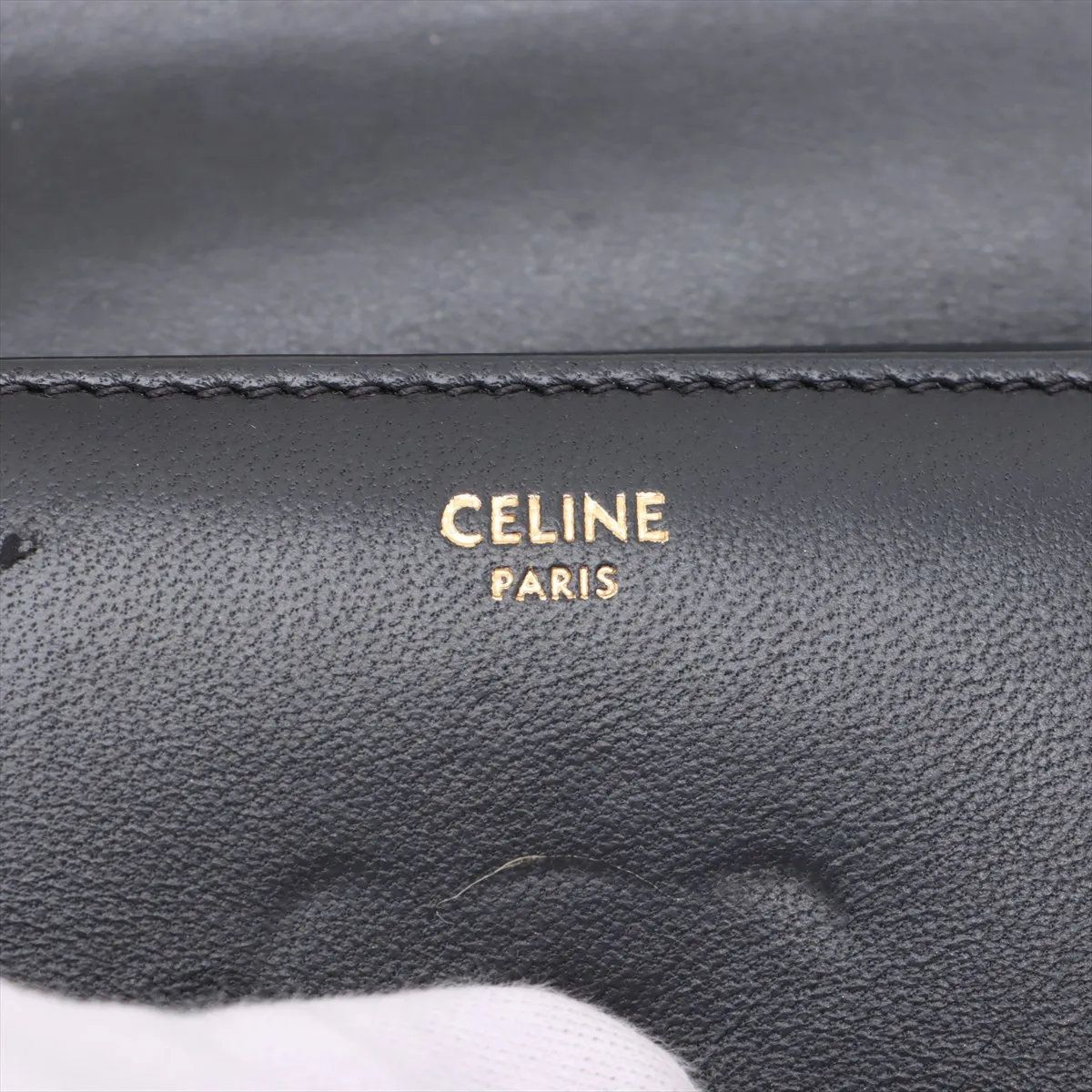 美品 セリーヌ トリオンフ レザー 三つ折り 財布 コンパクト  