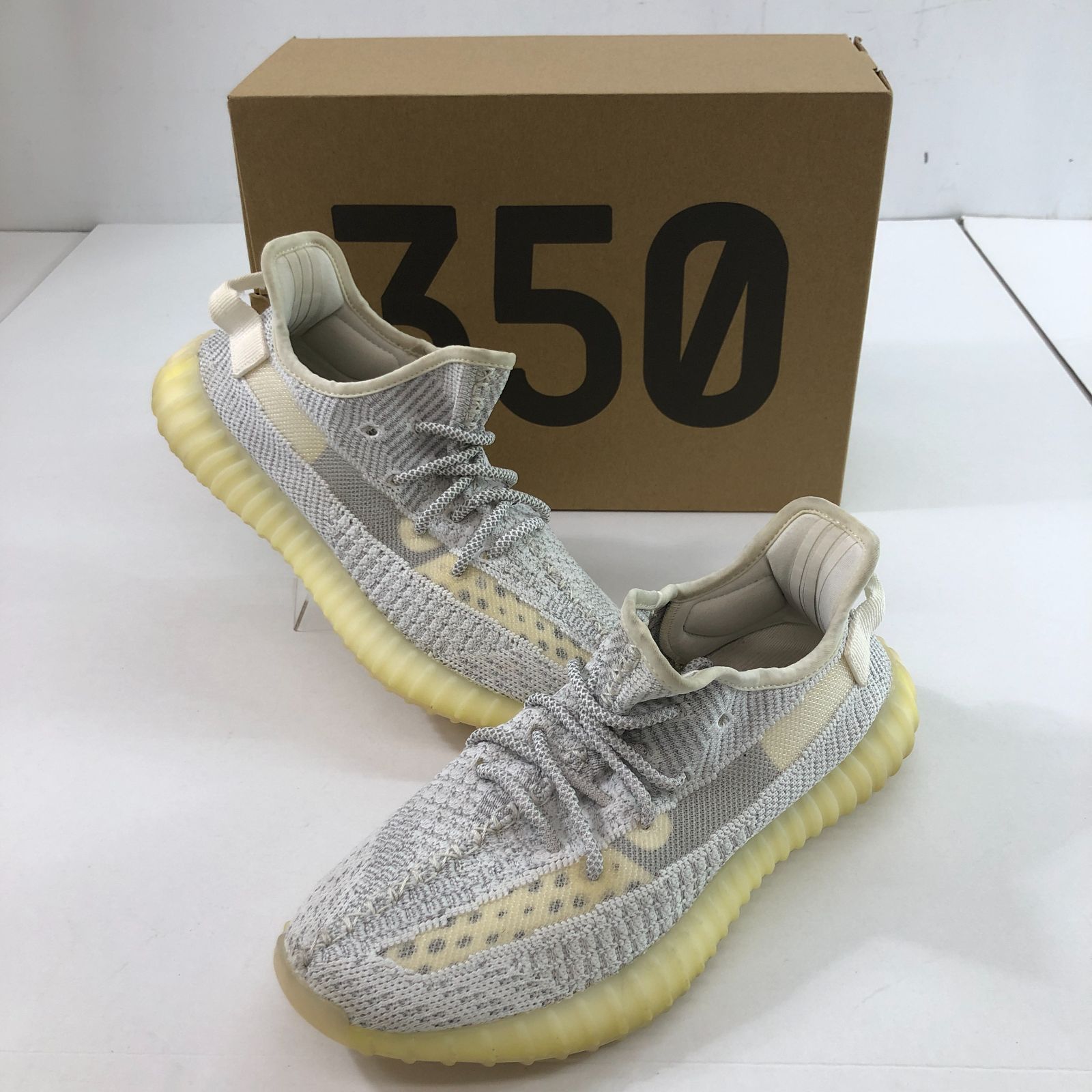 04m2243∞ adidas アディダス YEEZY BOOST 350 V2 STATIC イージーブースト 350 V2 スタティック EF2367 ホワイト 26.5ｃｍ アディダス オリジナルス スニーカー 箱あり 中古品