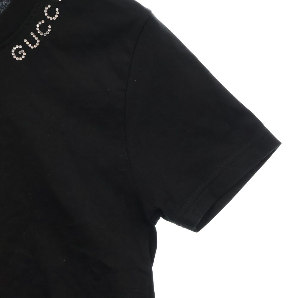 GUCCI (グッチ) 24AW クリスタル付き ロゴ コットンジャージー T GUCCI (グッチ) 24AW クリスタル付き ロゴ コットンジャージー T