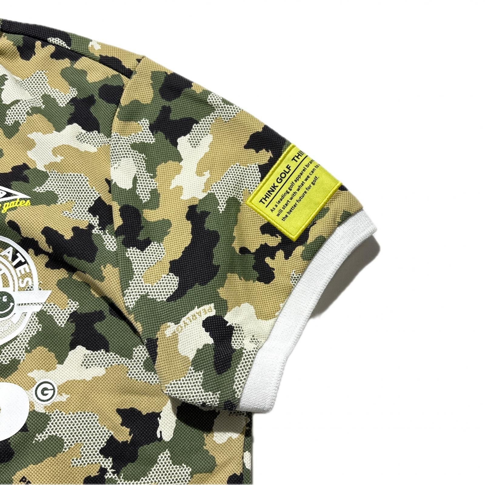 献身的な レディース パーリーゲイツ PEARLY GATES 半袖ポロシャツ 2 L カーキ×ベージュ カモフラ