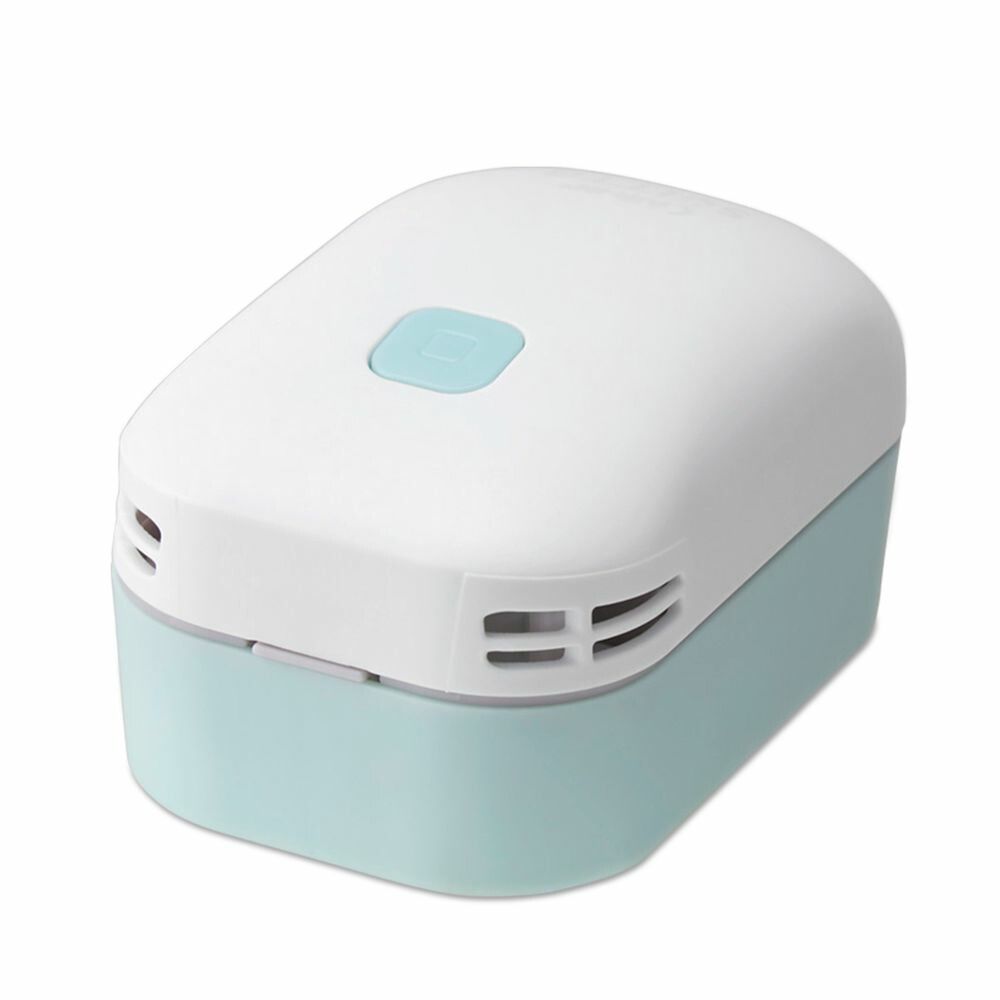 （まとめ買い）プラス 卓上クリーナー エアインスイット 長方形 電池式 水洗いOK ブルー VC-001AI 【3個セット】