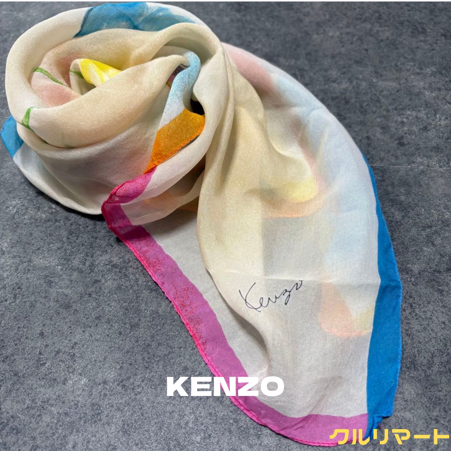 KENZO ケンゾー　ヴィンテージ　シルクスカーフ　イタリア製 KENZO ケンゾーヴィンテージシルクスカーフイタリア製