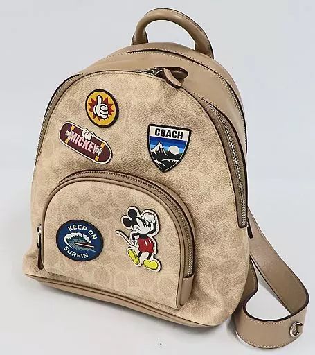 雑貨　ミッキーマウス キャリー バックパック 23 シグネチャー キャンバス ウィズ スポーツ パッチ 「ディズニー×COACH(コーチ) The Play コレクション」 中古】雑貨 ミッキーマウス キャリー バックパック 23