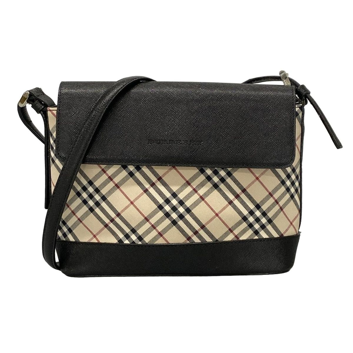 BURBERRY|Burberry バーバリー ショルダーバッグ ベージュ×黒×レッド チェック柄|ミニバッグ レザー