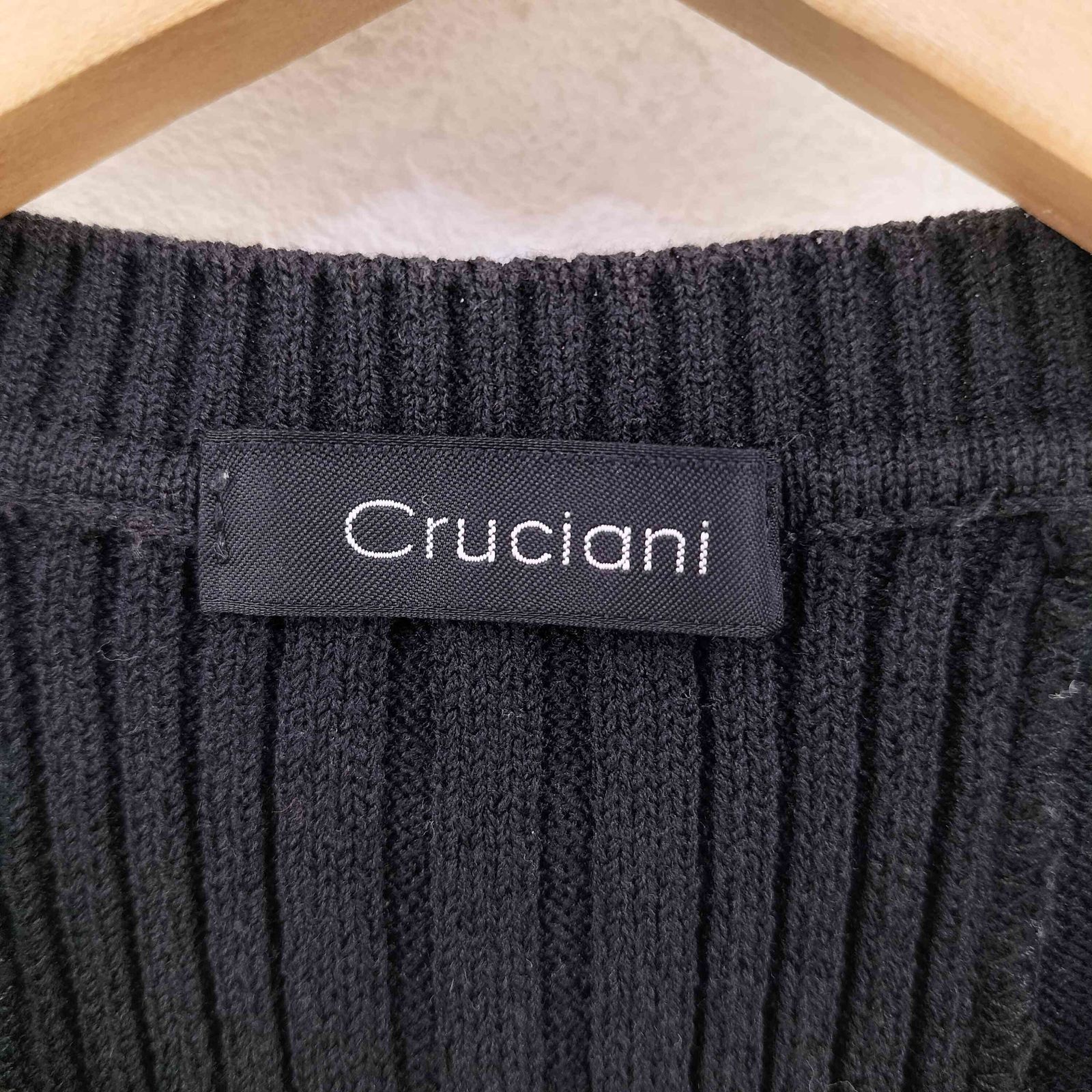 クルチアーニ Cruciani フルジップ リブニットベスト レディース