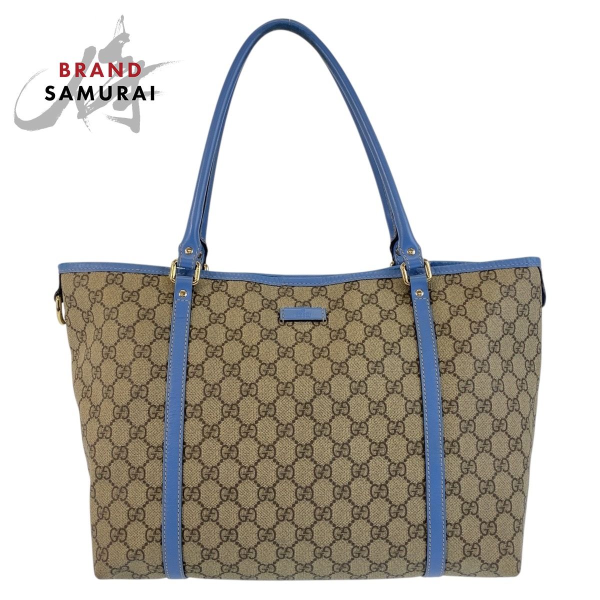 GUCCI グッチ ベージュ ブルー ゴールド金具 GGスプリームキャンバス 
