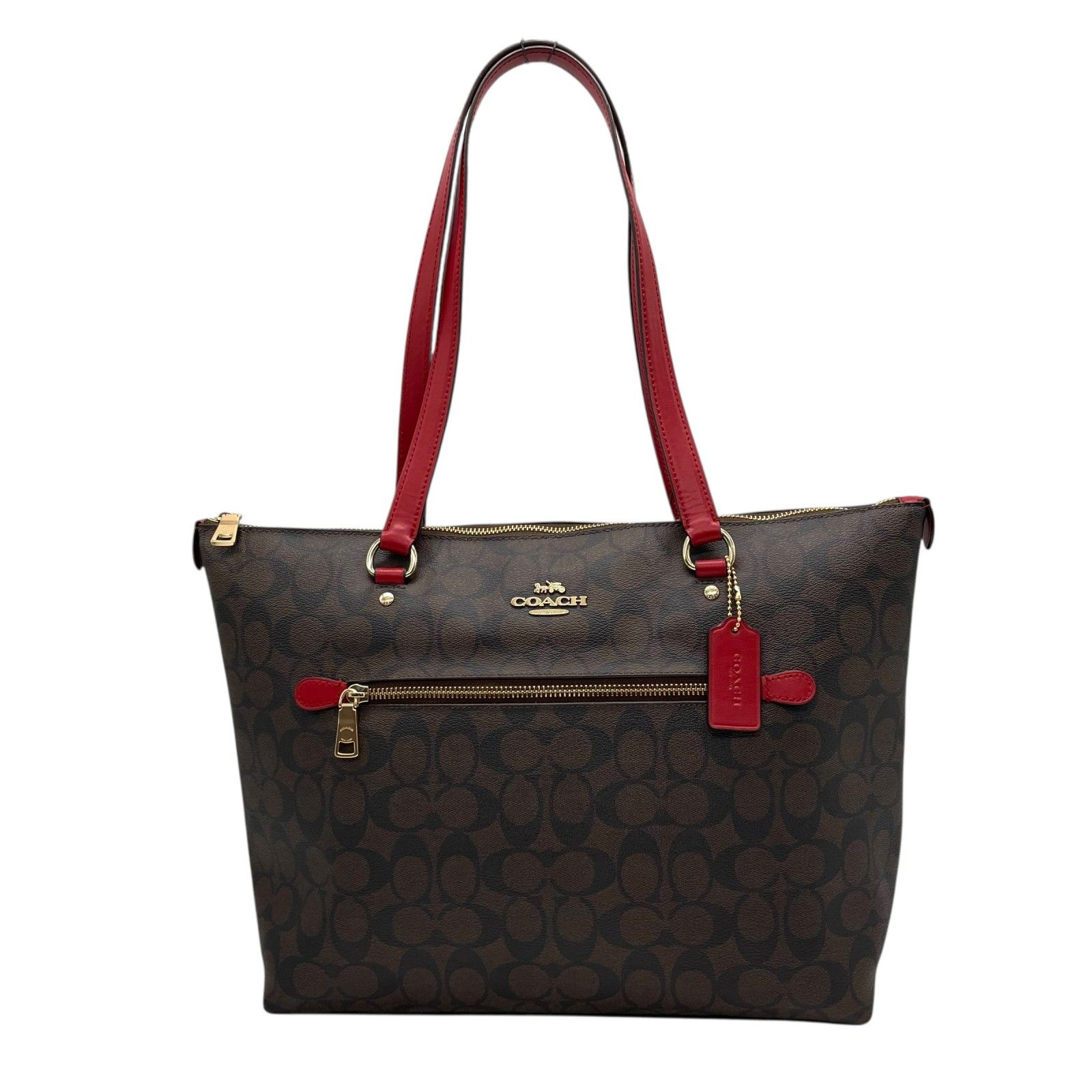 極美品 COACH コーチ シグネチャー ギャラリー トートバッグ PVC