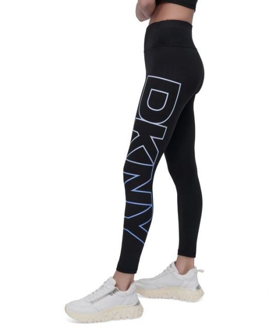 ダナ キャラン ニューヨーク レディース レギンス ボトムス Sport Women s Exploded-Logo Stretch 7 8 Leggings Skyway Blue DECORATOM_COM_BR