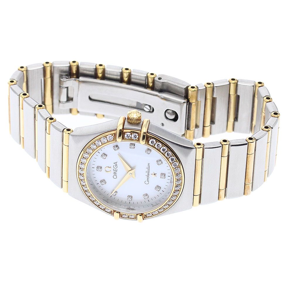 オメガ OMEGA 1267.75 コンステレーションミニ 12P ダイヤベゼル フルバー クォーツ レディース _845094