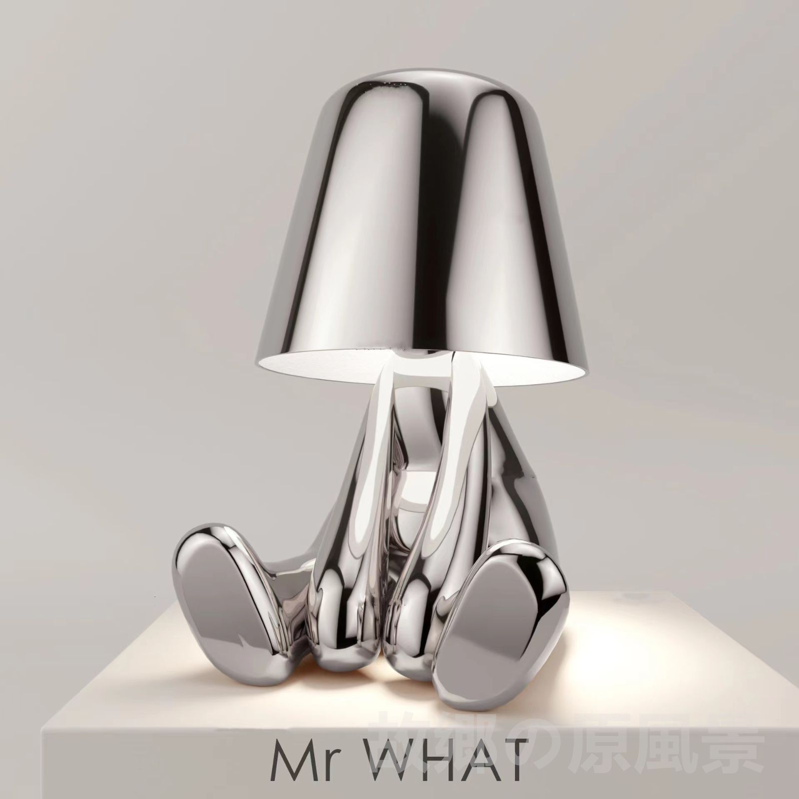 タッチセンサーライト シルバー A Mr.WHAT USB充電 LED タッチセンサー 3段階調光 コードレス 小人 ベッドサイド テーブル ナイト ライト ランプ 寝室 間接照明 常夜灯 かわいい ユニーク 男の子 