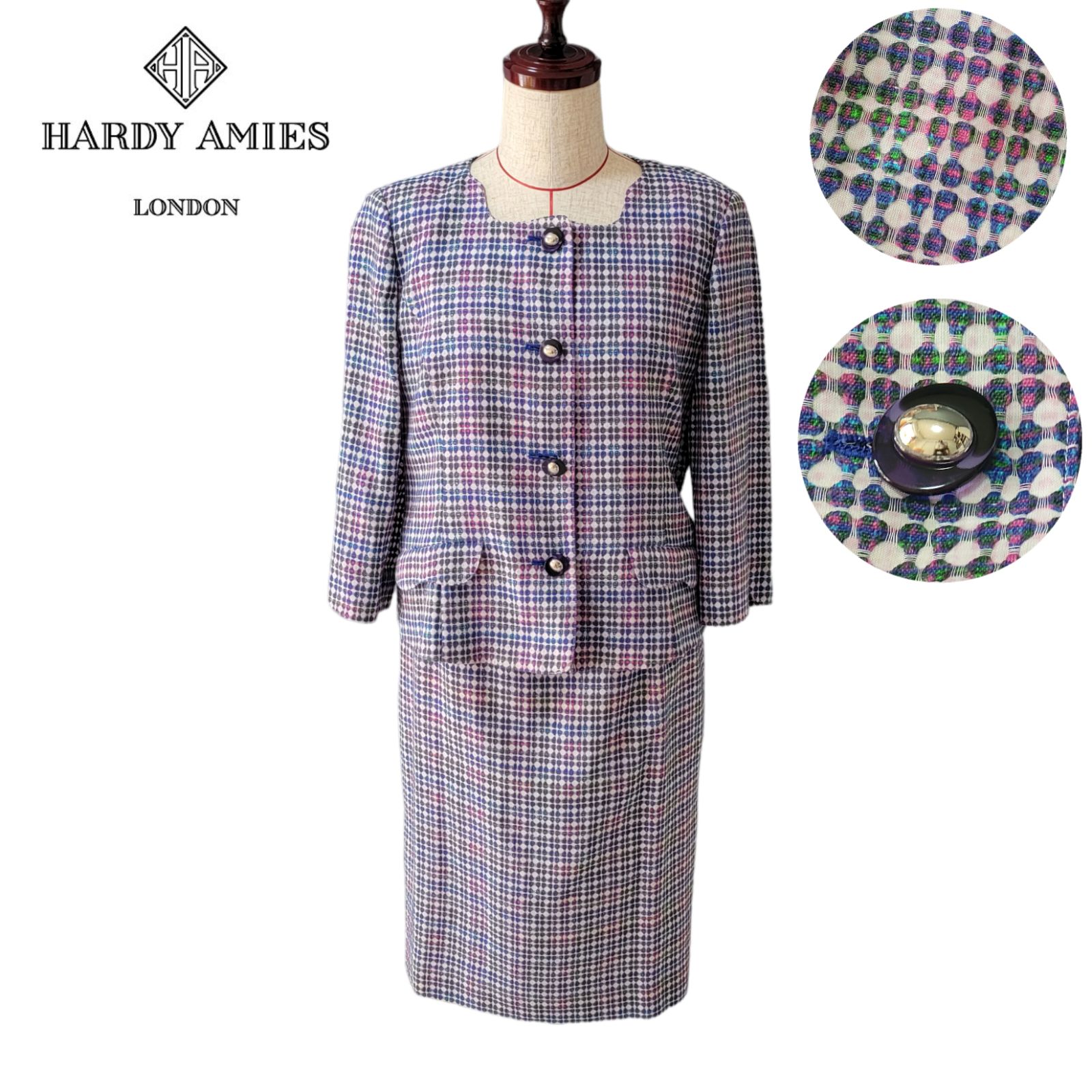 合物スーツ】ハーディーエイミス HARDY AMIES スーツ 11号