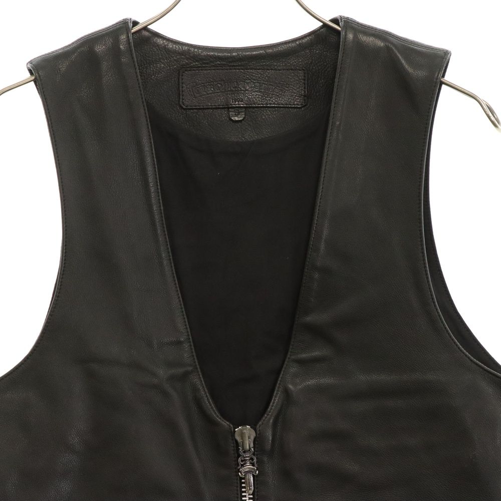 CHROME HEARTS (クロムハーツ) ZIP FRNT VEST バックラージCHクロス