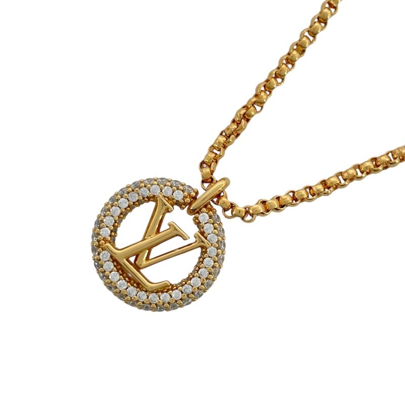 LOUIS VUITTONネックレス GP ゴールド ラインストーン ネックレス LOUIS VUITTON - ルイ・ヴィトン LOUIS VUITTON プティ ルイ